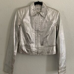 Vintage Silver Leather Jacket